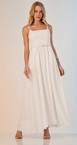 Vestido Feminino Zoe Longo Linho Off White