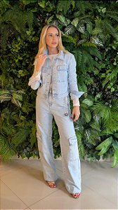 Calça Feminina Wide Leg Slim Cargo