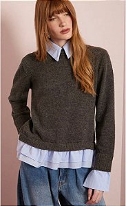 Sueter Tricot com Tricoline