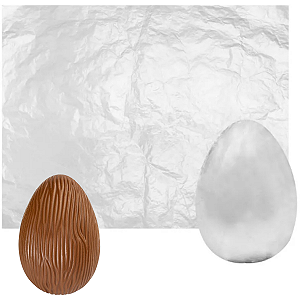 Papel Chumbo Liso Prata 40x50cm  40 Unidades - Embale