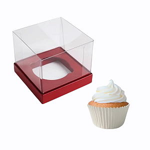Caixa Mini Bolo G Cupcake 8,5x8,5x8,5 Vermelho 10 Unid. ASSK