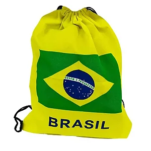 Mochila Amarela Verde Bandeira do Brasil 30x40cm