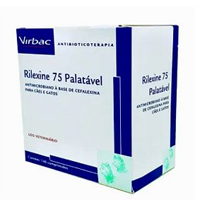 Rilexine 75mg Antimicrobiano para Cães e Gatos 140 comprimidos
