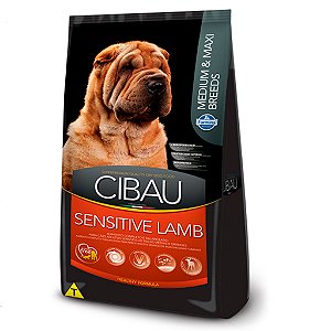 Ração Cibau Lamb Medium & Maxi Sensitive para Cães Adultos de Raças Médias e Grandes - 12kg