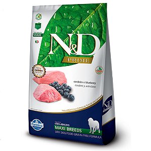 Ração N&D Prime para Cães Adultos de Raças Grandes Sabor Cordeiro e Blueberry 10,1kg