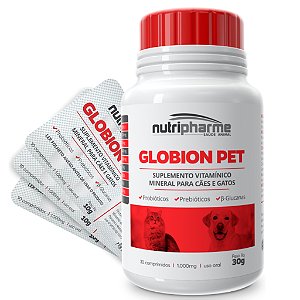 Suplemento Nutripharme Globion Pet 1000g 100g para Cães e Gatos Cx Hosp.