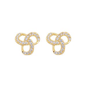 Brinco de Elos Entrelaçados Cravejados BM1647-O