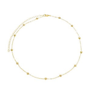 Choker Delicada de Bolas no Ouro CH285-O