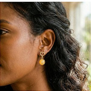 AMEI DE PAIXÃO - Brinco Coração Amarelo