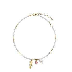 AMEI DE PAIXÃO - Colar Cristal Canutilho Ponto De Luz Lilás