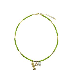 AMEI DE PAIXÃO - Colar Peridoto Canutilho Ponto de Luz Verde