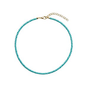 AMEI DE PAIXÃO - Colar Clássico Pedra Natural Turquesa Esverdeada