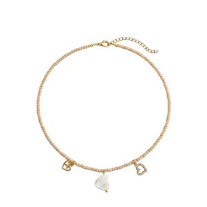 AMEI DE PAIXÃO - Colar Cristal Três Corações Doce de Leite