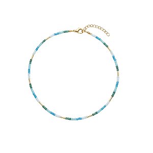 AMEI DE PAIXÃO - Colar Choker Cristal Turquesa