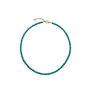 AMEI DE PAIXÃO - Colar Choker com Pedra Natural Turquesa