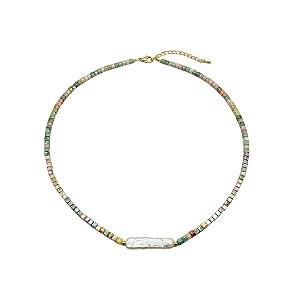 AMEI DE PAIXÃO - Colar Pedra Natural Cores Pasteis