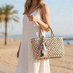 AMEI DE PAIXÃO - Bolsa Quadriculada com Lenço Rosa e Verde