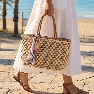 AMEI DE PAIXÃO - Bolsa Quadriculada com Lenço Rosa