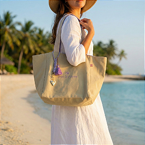 AMEI DE PAIXÃO - Bolsa de Lona Lílas