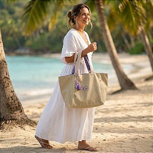 AMEI DE PAIXÃO - Bolsa de Lona Logo Lílas