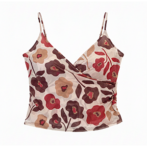 AMEI DE PAIXÃO - Blusa de Tule Flor Vermelha