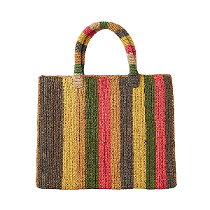 AMEI DE PAIXÃO - Bolsa de Ráfia Rosa e Amarelo
