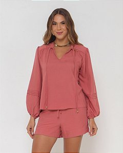 AMEI DE PAIXÃO - Bata Rosa Terracota
