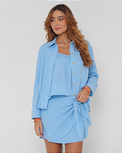 AMEI DE PAIXÃO - Camisa Lisa Azul