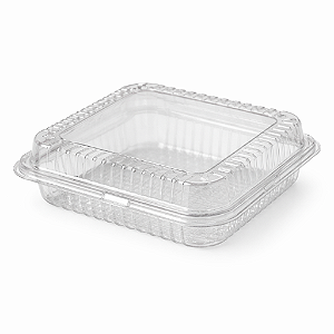 Embalagem Plástica NP-14 Quadrada Baixa Transparente Para Doces E Sobremesas