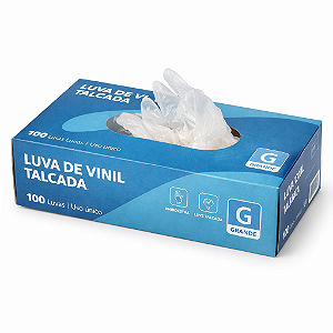 Luva De Vinil Talcada G Caixa C/100 Unidades Descartável