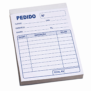 Bloco De Pedido Comercial 50 Folhas 104x143 mm