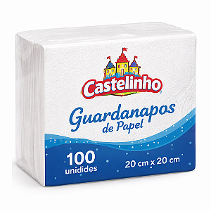 Guardanapo De Papel 20x20 cm Branco Folha Simples C/100