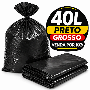 Saco De Lixo Preto 40 Litros Reforçado
