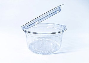 Embalagem Plástica Redonda Tampa Articulada