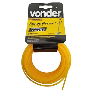Fio de Nylon Para Cortar Grama 2,4 mm Amarelo Vonder