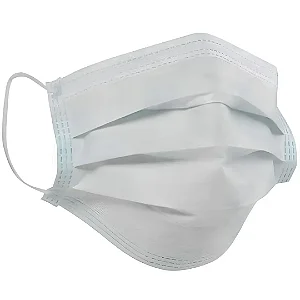 Máscara TNT Dupla Branca Com Elástico