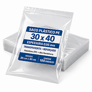 Saco Plastico PE 30X40X 06