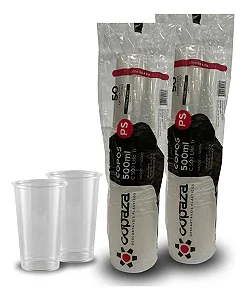Copo Descartável Transparente De 500ml C/50 Unidades
