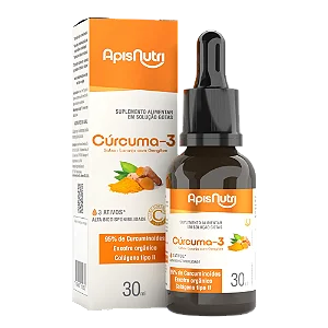 CURCUMA-3 GOTAS 30ML SABOR LARANJA E GENGIBRE APISNUTRI