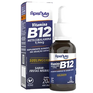 SUPL. DE VITAMINA B12 (METILCOBALAMINA) SABOR FRUTAS NEGRAS GOTAS 20ML APISNUTRI