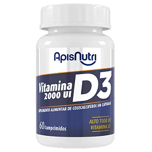 SUPL. DE VITAMINA D3 2000 UI 300MG 60 CPS APISNUTRI