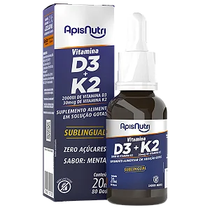 SUPL. DE VITAMINA D3+K2 SABOR MENTA GOTAS 20ML APISNUTRI