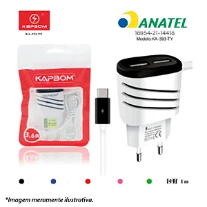 Carregador Turbo 3.6A Tipo-C com Cabo Inclusa