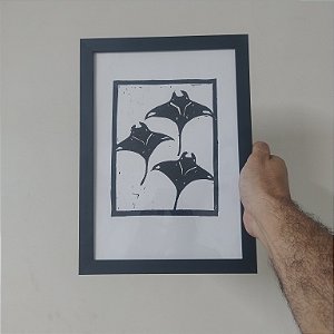 Arraia Manta A4 - Linogravura