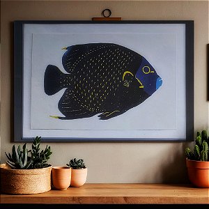 Peixe Parú Linogravura Policromática A3