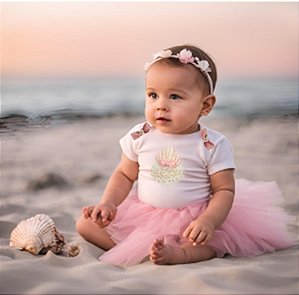 Body Bebê Sereia Concha – Personalizado (P ao GG)