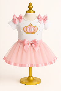 Body Princesa Rosa - Personalizado (P ao GG)