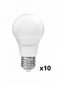 Kit com 10 Lâmpadas LED 9W Bulbo Luz Branca 6500K E27 - Lumanti