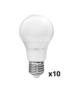 Kit com 10 Lâmpadas LED 15W Bulbo Luz Branca 6500K E27 - Lumanti