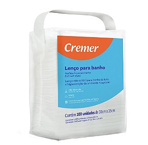 LENÇO PARA BANHO 30X35CM C/100UN - CREMER